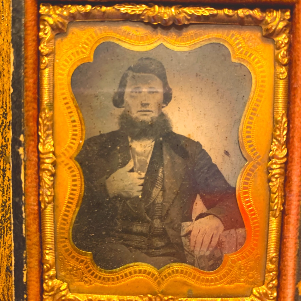 Antique Daguerreotype Photo of bearded man